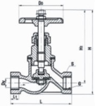 Cast iron screw stop valve (faucet) 15кч18п DN32