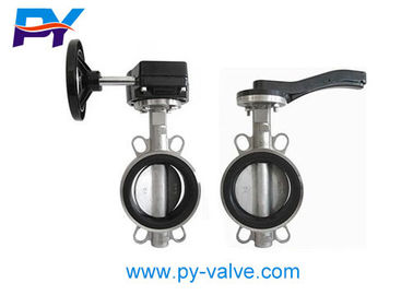 China Stainless steel turbine drive (handle) butterfly valve 4 inch supplier