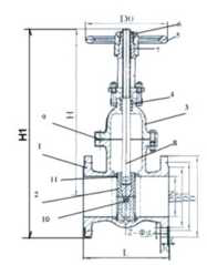 cast iron gate valves 30ч6бр PN10 DN200