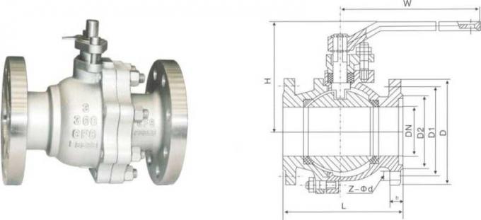 ANSI  150LB  CF8  6 stainless steel ball valve flange