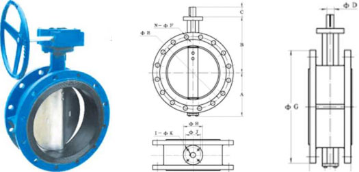 Double Flanged Type Butterfly Valve